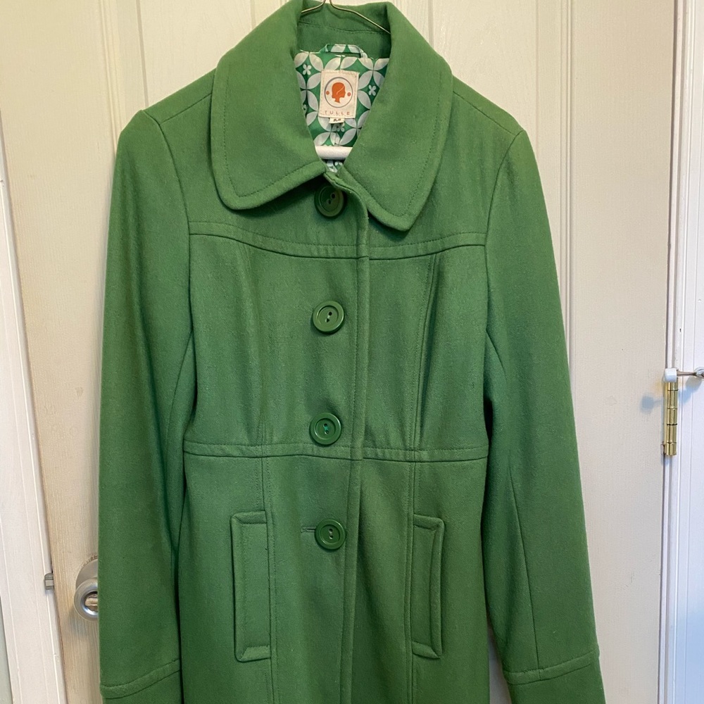 Tulle Green Peacoat- M